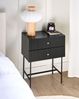 Nachttisch mit 2 Schubladen COVENTRY Schwarz Gold Bild 3