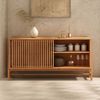 IDIMEX Sideboard ADAMO, Kommode 145 cm aus Massivholz mit Lamellen-Schiebetür Eiche Finish Bild 2