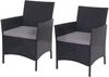 3-2-1-1 Poly-Rattan Garten-Garnitur Halden, Lounge-Set Sitzgruppe Sofa ~ anthrazit, Kissen anthrazit Bild 2