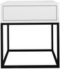 AX LIVING Nachttisch Kommode Aleio Weiß, Schwarzes Metallgestell 45cm Bild 3