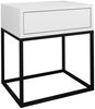 AX LIVING Nachttisch Kommode Aleio Weiß, Schwarzes Metallgestell 45cm Bild 2