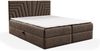 MEBLINI Boxspringbett BACALAR 180x200 cm mit Bettkasten – H4/Braun Samt Polsterbett - Gepolstert Doppelbett mit Matratze und Topper - Polsterbett mit Stauraum - Bett mit Kopfteil – Stauraumbett Bild 2