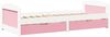 vidaXL Tagesbett mit 2 Schubladen ohne Matratze Weiß Rosa 90x200cm 3314679 Bild 2