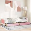 vidaXL Tagesbett mit 2 Schubladen ohne Matratze Weiß Rosa 90x200cm 3314679 Bild 3