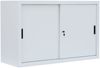 Schiebetürenschrank Schiebetüren Büro Aktenschrank Sideboard aus Stahl grau 750 x 1200 x 450 mm (Höhe x Breite x Tiefe) 550120 Bild 3