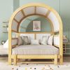 Gewölbedachbett Erweiterbar Mit Ausziehbett Funktion Holzhaus Design Kiefer MDF Weiß/Natur Bild 5