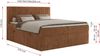 Boxspringbett mit Kopfteil und Topper T25, Cord Bett - TILIANO - 140 x 200 cm - Orange Cord - H3 Bild 5