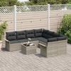 vidaXL Gartensofa-set mit Kissen 9 pcs Hellgrau Poly-Rattan 3345302 Bild 3