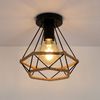 Riserva Deckenleuchten Deckenlampe Vintage Schwarz E27 Rund Industrial Stil 1-flammig, Schlichter Stil, einfache Installation, ohne Leuchtmittel Bild 3