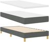 vidaXL Boxspringbett mit Matratze Dunkelgrau 90 x 190 cm Stoff 3340249 Bild 4