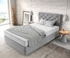 Boxspringbett Dream-Great 120x200 cm Mikrofaser Grau mit Matratze und Topper Bild 4