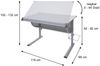 Kinder-/Jugend-Schreibtisch Schülerschreibtisch Bürotisch Oxford, höhenverstellbar, neigbar, 62-92 x 118 x 68 cm ~ natur, Buche Bild 3