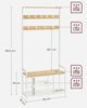Vasagle Garderobenständer, Kleiderständer, Garderobe mit 9 abnehmbaren Haken, Schuhregal, für kleine Wohnungen, Flur, Industrie-Design, Eichenfarben-Weiß, von Songmics RSH409W09 Bild 2