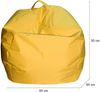 Dmora Pouf Ascia, Mehrzwecksessel, Sitzsack, Hockerhocker, Made in Italy, 65x65 h50 cm, Gelb Bild 3