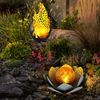 2er Set LED Solarleuchte, Lotusblume, Flammen Design Bild 2