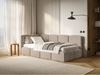 Selsey 'Cloudy' Jugendbett 120x200, Kopfteil links, Matratze & Bettkasten, Samt Beige Bild 3