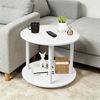 JEOBEST Beistelltisch Couchtisch Mit Rollen,Teetisch Sofatisch, Doppelschichtiger Holzplatte, (Einfache Montage, Rund 60CM, Fahrbar, Modernes Design) Bild 3