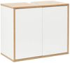 FACKELMANN FINN Waschbeckenunterschrank 60 cm breit, Weiß/Braun hell Bild 1
