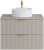 Vente-unique - ZEVARA Waschbeckenmöbel Holz, Platte Beige - B 46 cm x H 57 cm x L 80 cm Bild 2