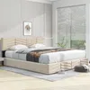 Polsterbett Doppelbett mit Lattenrost und Bettkasten, 180x200 cm, Kopfteil höhenverstellbar, Samt Bild 2
