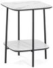 Moderner Design Beistelltisch MARMOL 55cm weiss-schwarzer Marmor-Optik Bild 1