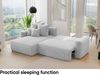 MEBLINI Schlafcouch mit Bettkasten - 260 x 160 x 78 cm - Hellgrau Cordstoff - BALI - Kleines Ecksofa mit Schlaffunktion - Sofa mit Relaxfunktion und Kissen - Kleine Couch L-Form - Eckcouch Bild 5
