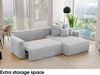MEBLINI Schlafcouch mit Bettkasten - 260 x 160 x 78 cm - Hellgrau Cordstoff - BALI - Kleines Ecksofa mit Schlaffunktion - Sofa mit Relaxfunktion und Kissen - Kleine Couch L-Form - Eckcouch Bild 4