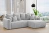 MEBLINI Schlafcouch mit Bettkasten - 260 x 160 x 78 cm - Hellgrau Cordstoff - BALI - Kleines Ecksofa mit Schlaffunktion - Sofa mit Relaxfunktion und Kissen - Kleine Couch L-Form - Eckcouch Bild 2