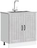 vidaXL Spülenunterschrank Lucca Betongrau Holzwerkstoff 853691 Bild 3