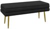 HOMCOM Sitzbank mit Samtoptik (Bettbank mit Stahlbeine, 1-St, Polsterbank mit Stauraum), für Wohnzimmer, Schlafzimmer, Schwarz, 100 x 37,5 x 42 cm Bild 4