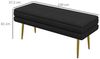HOMCOM Sitzbank mit Samtoptik (Bettbank mit Stahlbeine, 1-St, Polsterbank mit Stauraum), für Wohnzimmer, Schlafzimmer, Schwarz, 100 x 37,5 x 42 cm Bild 2