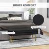 HOMCOM Sitzbank mit Samtoptik (Bettbank mit Stahlbeine, 1-St, Polsterbank mit Stauraum), für Wohnzimmer, Schlafzimmer, Schwarz, 100 x 37,5 x 42 cm Bild 3