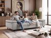 Sofa NIDELLA, 3-Sitzer Sofa mit Schlaffunktion, Wellenfeder, Polstersofa mit Armlehnen und schwarze Beine - Braun Velvet Bild 3