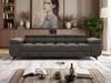 Sofa NIDELLA, 3-Sitzer Sofa mit Schlaffunktion, Wellenfeder, Polstersofa mit Armlehnen und schwarze Beine - Braun Velvet Bild 4