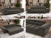 Sofa NIDELLA, 3-Sitzer Sofa mit Schlaffunktion, Wellenfeder, Polstersofa mit Armlehnen und schwarze Beine - Braun Velvet Bild 2