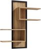 Wandregal >JYTANA< 4 Böden, Mauvella Eiche Dekor / Schwarz - 102,6x122,5x21,9cm (BxHxT) Bild 2