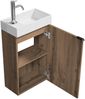 Badplaats Gäste-WC Waschtisch Set Apollo 40x22 cm Eiche Braun - Platzsparende Badmöbel Set mit Waschbecken und Unterschrank Bild 3