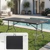 Sekey Buffettisch Tisch Klappbar Kunststoff 180 cm Campingtisch mit Tragegriff Partytisch Klapptisch Gartentisch für Garten Terrasse und Balkon, Schwarz Rattanoptik Bild 3