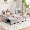 i@home Schlafsofa Modernes 3-Sitzer-Sofa mit Stauraum & Schubladenbett, Hydraulische Chaiselongue, USB-C-Ladestation, Becherhalter Bild 5