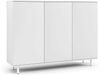 Kommode Masimo 150 cm, Aufbewahrungsschrank, Kommode mit 3 Türen, Weiß, Push-to-Open, Loft-Design, 98cm x 40 x 150cm cm Bild 2