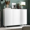 Kommode Masimo 150 cm, Aufbewahrungsschrank, Kommode mit 3 Türen, Weiß, Push-to-Open, Loft-Design, 98cm x 40 x 150cm cm Bild 1