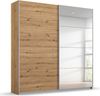 rauch Kleiderschrank, Schwebetürenschrank SUBITO, 2-türig, 1 Spiegeltüre, Eiche Artisan, 181 x 197 x 61 cm Bild 3