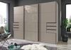 Schlafzimmer-Set >Tilburg< (4tlg.) Bett 188x92x210cm, Schrank, Nachtkommoden, Saharagrau / Grafit Bild 2