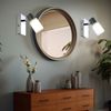 2er Set LED Wandleuchte, chrom, Alabaster Optik L 15,5 cm Bild 3