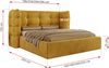 Polsterbett FLONELLE CLASSIC 200 x 200 cm mit Stauraum, Federholzlattenrost, Massivholzrahmen, gestepptes Kopfteil Gasdruckfeder Schlafzimmerbett Foam Matratze - Gelb Samt - MIRO LUX Bild 4