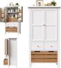Anrichte hoher Küchenschrank mit 5 Schubladen & Kippschutz in Weiß, 80x40x140 cm Bild 5