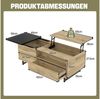 KLAM HOME Couchtisch Höhenverstellbarer Schrank mit moderner LED-Bodenbeleuchtung (Individuell anpassbare Aufteilung mit praktischen Schubladen, Fächern), Maßgeschneidert für multifunktionale Minimalismus-Wohnzimmer Bild 2