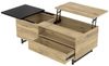 KLAM HOME Couchtisch Höhenverstellbarer Schrank mit moderner LED-Bodenbeleuchtung (Individuell anpassbare Aufteilung mit praktischen Schubladen, Fächern), Maßgeschneidert für multifunktionale Minimalismus-Wohnzimmer Bild 4