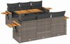 vidaXL 7-tlg. Garten-Sofagarnitur mit Kissen Grau Poly Rattan Akazie 3327560 Bild 2