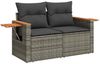 vidaXL 7-tlg. Garten-Sofagarnitur mit Kissen Grau Poly Rattan Akazie 3327560 Bild 4